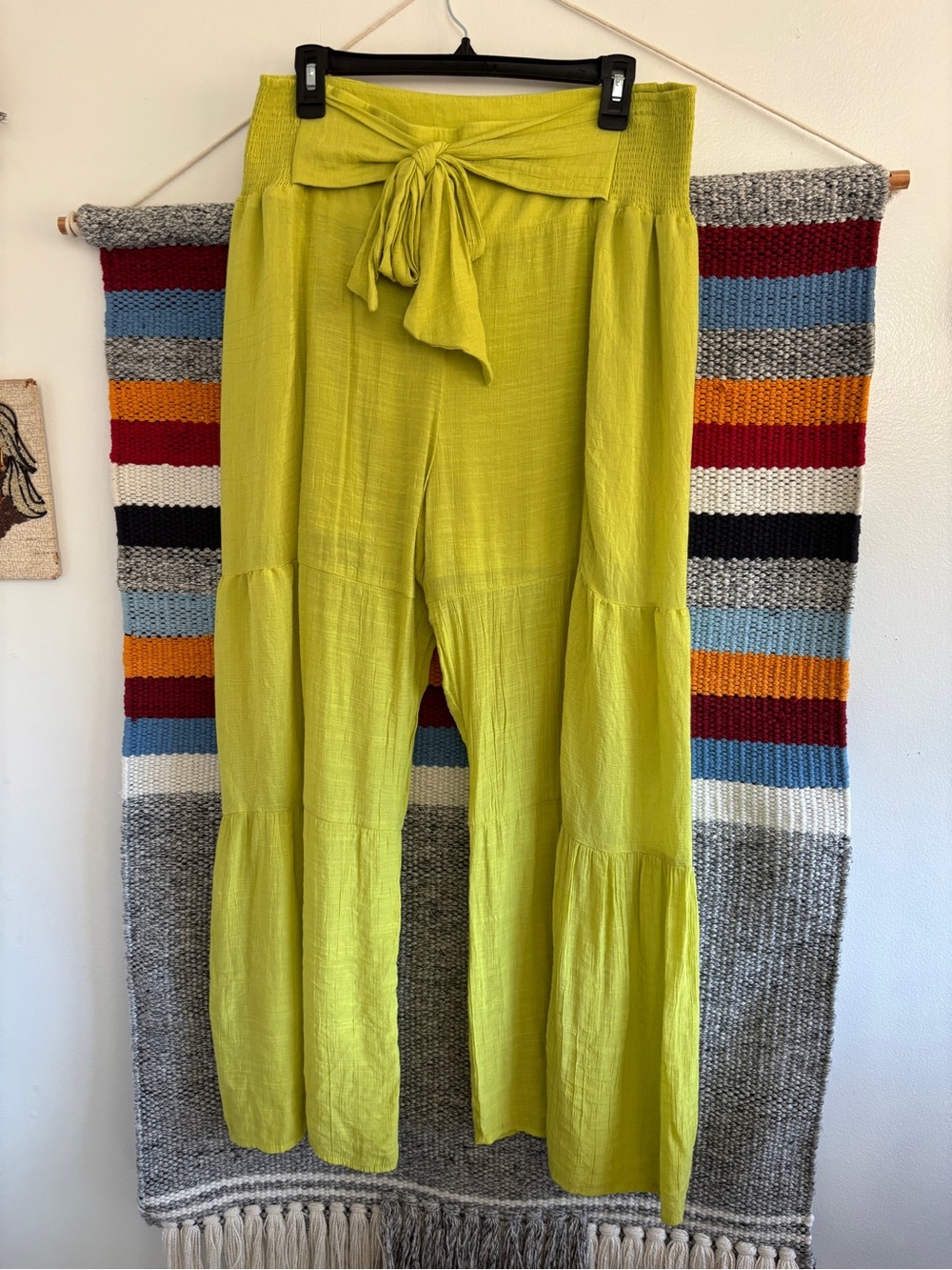 Nanette Lepore Lime Green Tie-Waist Wide Leg Pants